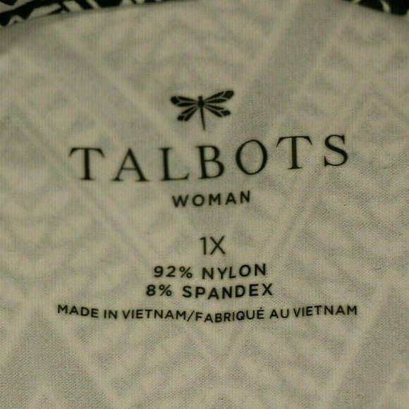 TALBOTS Woman Black & White Geometric Print Dress - Picture 8 of 9